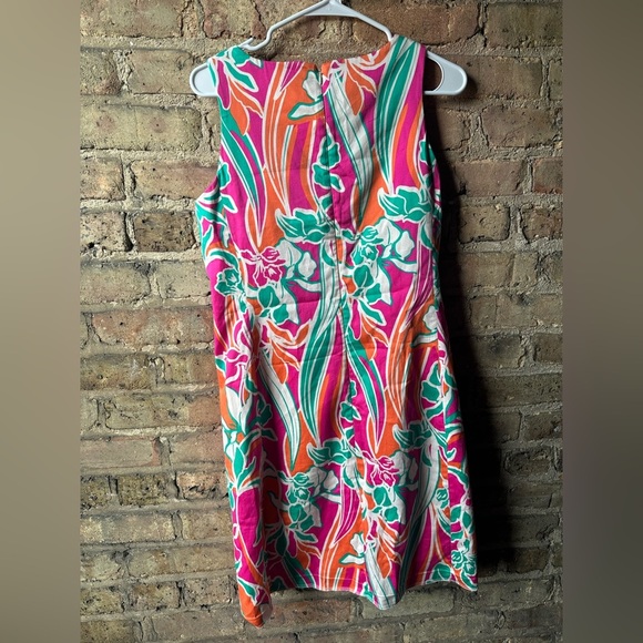 Anne Klein Colorful Floral Mini Dress - Pink, Orange, Green - Picture 2 of 9